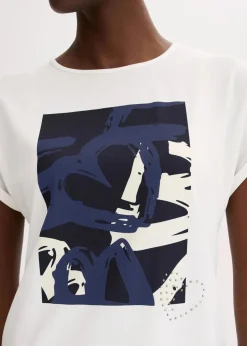 Shirt mit Viskose und Glitzersteinen