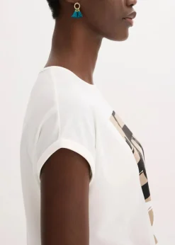 Shirt mit Viskose und Glitzersteinen