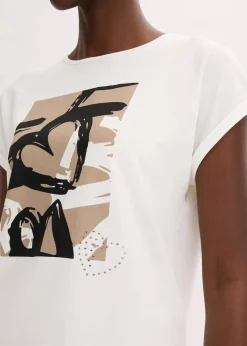 Shirt mit Viskose und Glitzersteinen