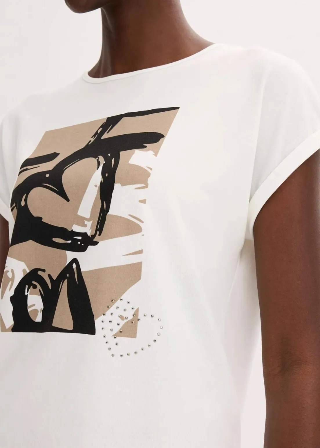 Shirt mit Viskose und Glitzersteinen