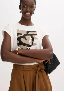 Shirt mit Viskose und Glitzersteinen