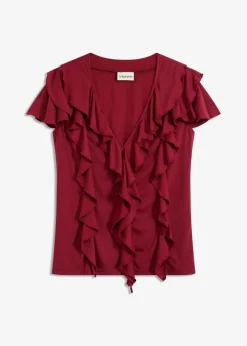 Shirt mit Volants aus softem Modal-Mix