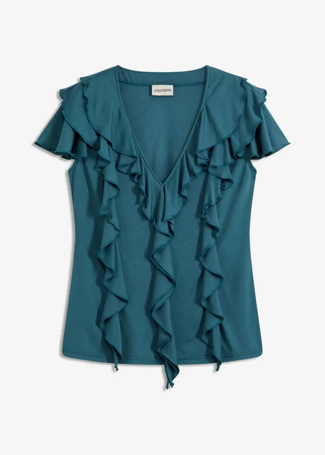 Shirt mit Volants aus softem Modal-Mix