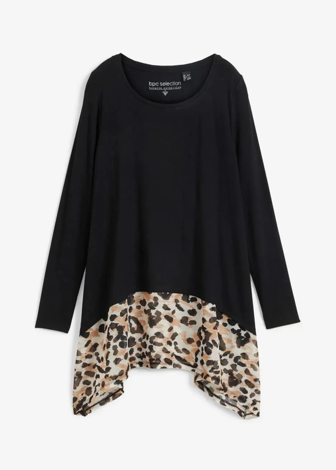 Shirtbluse aus Viskose-Mix mit Chiffoneinsatz