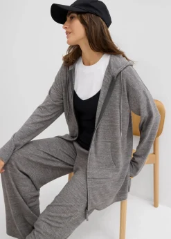 Shirtjacke in Strickoptik aus Viskose-Mix