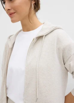 Shirtjacke in Strickoptik aus Viskose-Mix