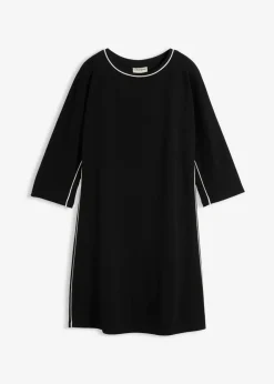 Shirtkleid aus Bio Bauwolle mit Kontrastpiping