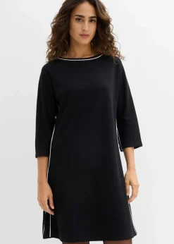 Shirtkleid aus Bio Bauwolle mit Kontrastpiping