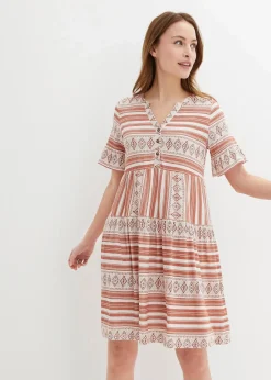 Shirtkleid aus fließendem Viskose-Mix