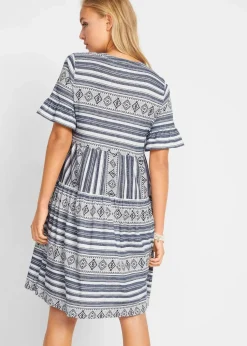 Shirtkleid aus fließendem Viskose-Mix