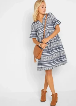 Shirtkleid aus fließendem Viskose-Mix