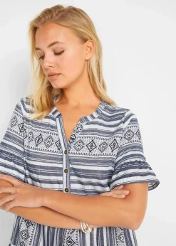 Shirtkleid aus fließendem Viskose-Mix