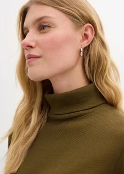 Shirtkleid aus schwerer elastischer Ripp-Qualität