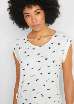 Shirtkleid mit Flügelärmeln und Druck