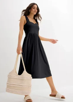 Shirtkleid mit leicht ausgestelltem Saum aus Baumwoll-Viskose-Mix