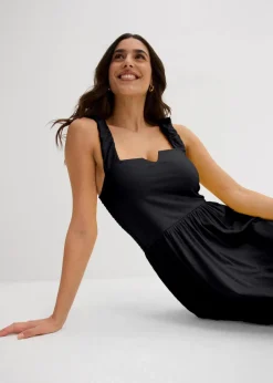 Shirtkleid mit leicht ausgestelltem Saum aus Baumwoll-Viskose-Mix