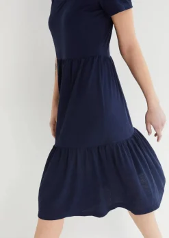 Shirtkleid mit Strukturmuster aus Viskose-Mix