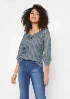 Shirt-Tunika 3/4-Arm, gestreift