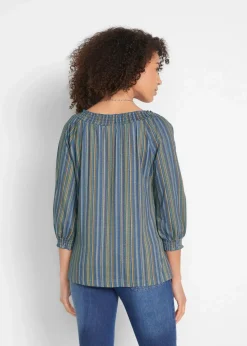 Shirt-Tunika 3/4-Arm, gestreift