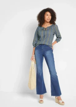 Shirt-Tunika 3/4-Arm, gestreift