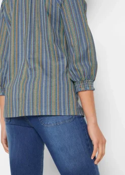 Shirt-Tunika 3/4-Arm, gestreift