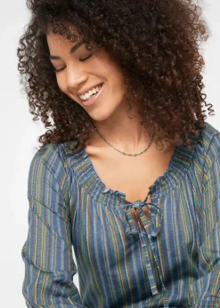 Shirt-Tunika 3/4-Arm, gestreift