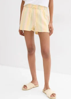 Shorts aus luftigem Leinen-Mix
