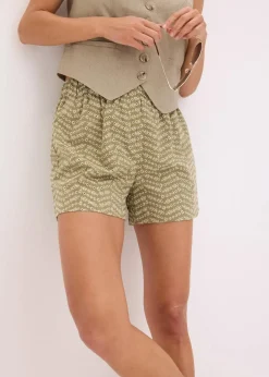 Shorts mit Lochstickerei