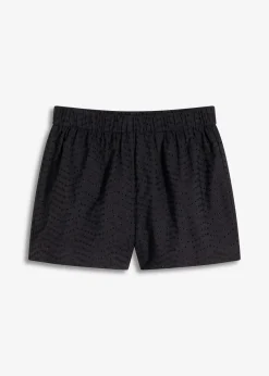 Shorts mit Lochstickerei