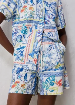 Shorts mit Seidenanteil