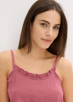 Shorty aus softem Musselin mit Spaghettiträger