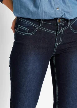 Skinny Jeans Mid Waist, Kontrastnähte