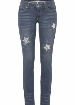 Skinny-Jeans Low Waist mit Sternendesign