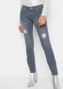 Skinny-Jeans Low Waist mit Sternendesign