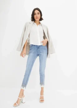 Skinny-Jeans mit Spitze