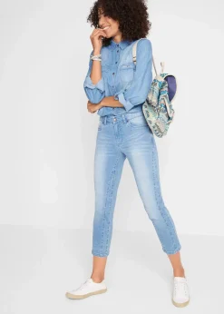 Slim-Fit-Jeans Mid Waist, cropped