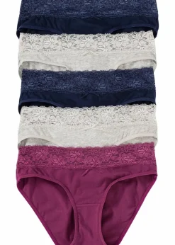 Slip mit Spitze (5er Pack)