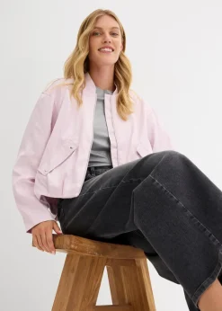 Softblouson aus glänzendem Viskose-Mix