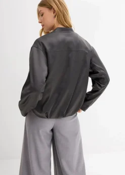 Softblouson aus glänzendem Viskose-Mix