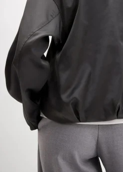 Softblouson aus glänzendem Viskose-Mix