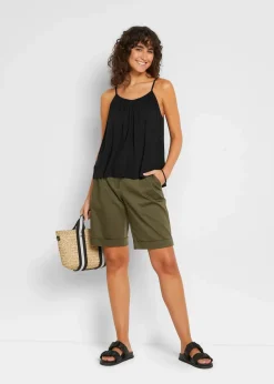 Spaghettiträger-Top aus fließender Viskose