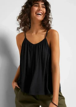 Spaghettiträger-Top aus fließender Viskose