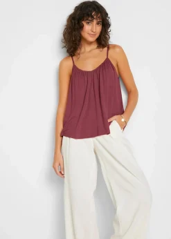 Spaghettiträger-Top aus fließender Viskose