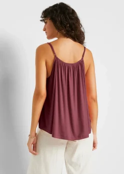 Spaghettiträger-Top aus fließender Viskose