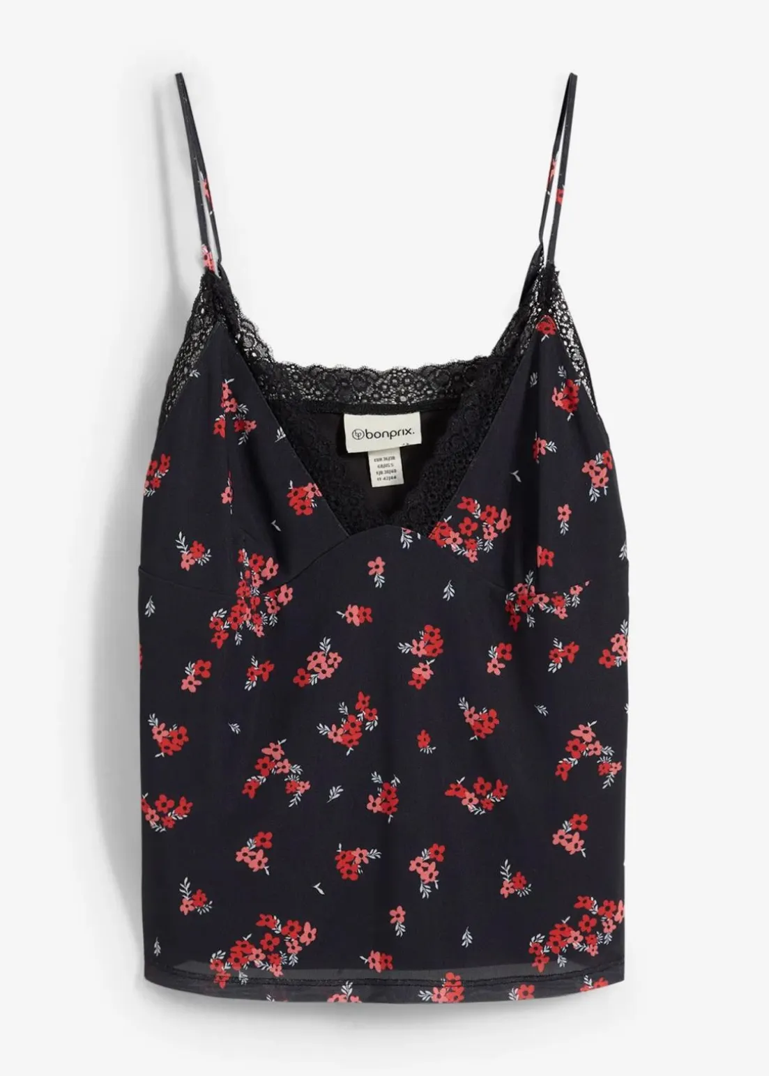 Spaghettiträger-Top aus Mesh