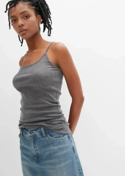 Spaghettiträger-Top aus reiner Baumwolle, 2er Pack