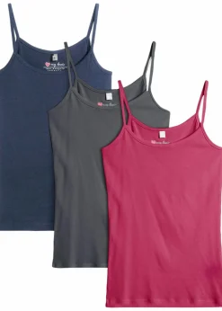 Spaghettiträger-Top aus reiner Baumwolle (3er Pack)