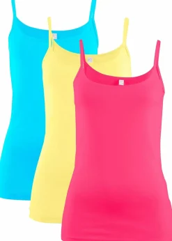 Spaghettiträger-Top aus reiner Baumwolle (3er Pack)