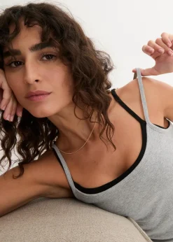 Spaghettiträger-Top aus reiner Baumwolle (3er Pack)