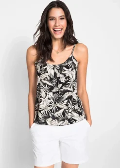 Spaghettiträger-Top aus softem Viskose-Mix